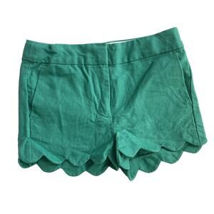 Crewcuts Scalloped Hem Linen Blend Shorts - Green - 4
